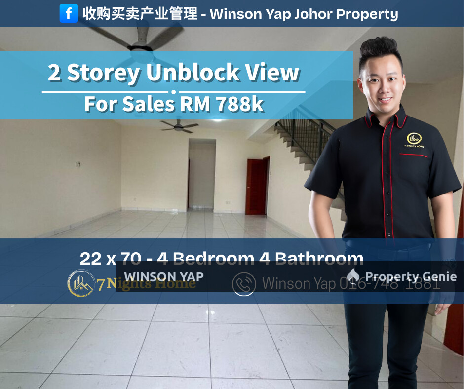 2 Storey Terrace House Bandar Dato Onn JB Unblock View Freehold Non Bumi