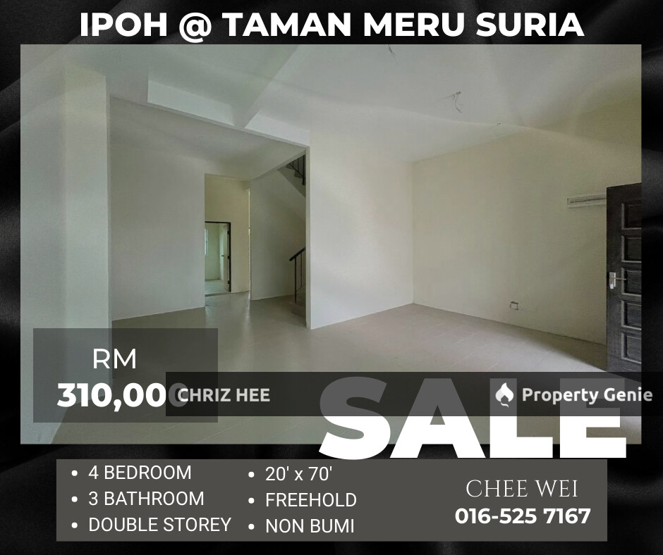 📍IPOH Taman Meru Suria Double Storey House For Sale