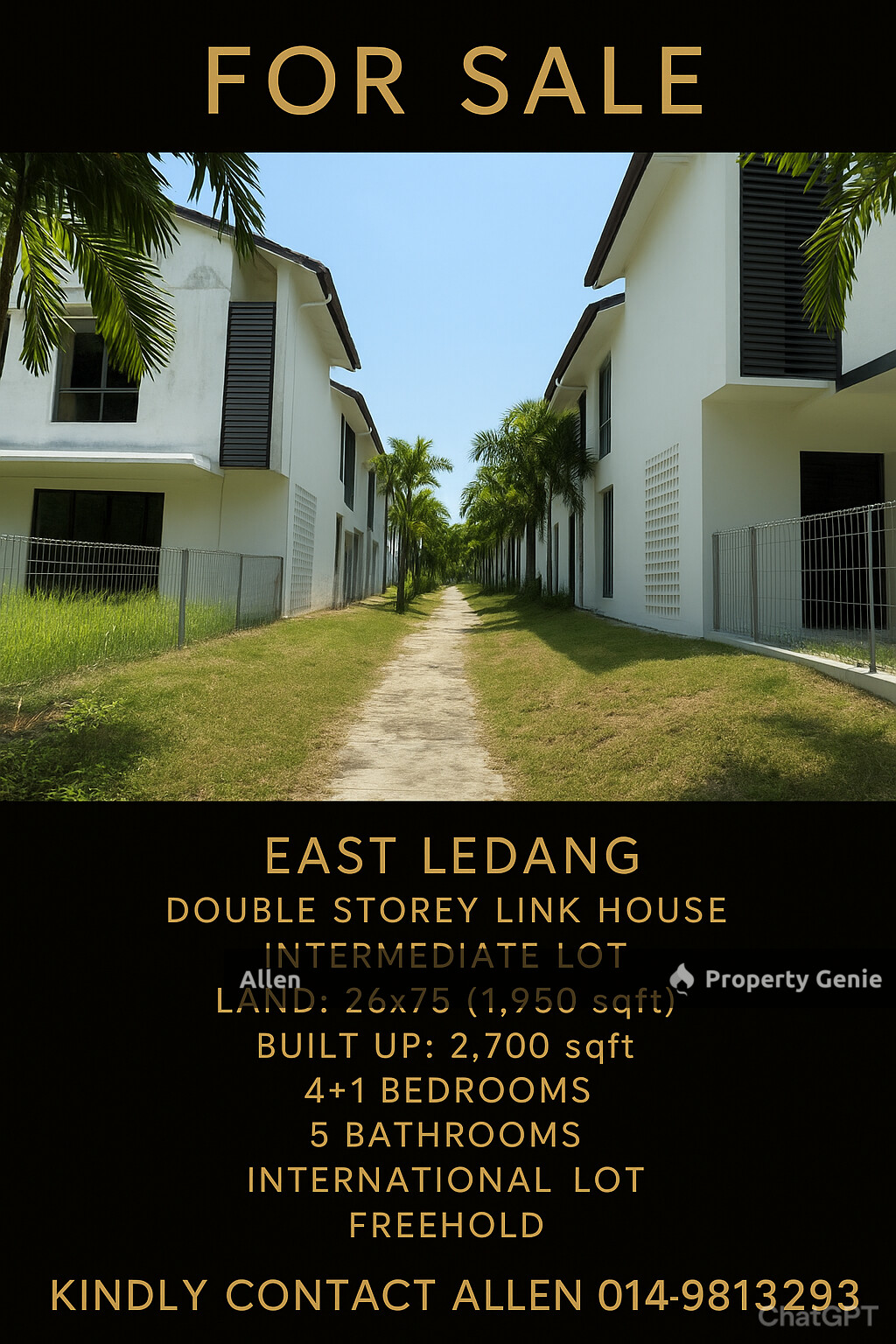 Excellent Value: 2,700 sqft Built-up, Renovated Link House in Prime East Ledang