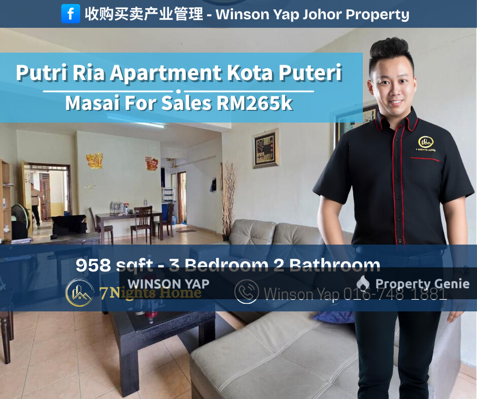 Putri Ria Apartment Kota puteri Masai Fully Furnished Freehold Nonbumi