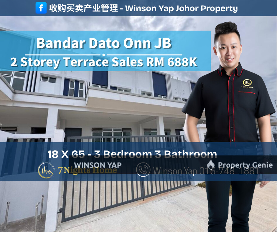 2 Storey Terrace Perjiranan 14 Bandar Dato Onn JB Freehold Unblock View