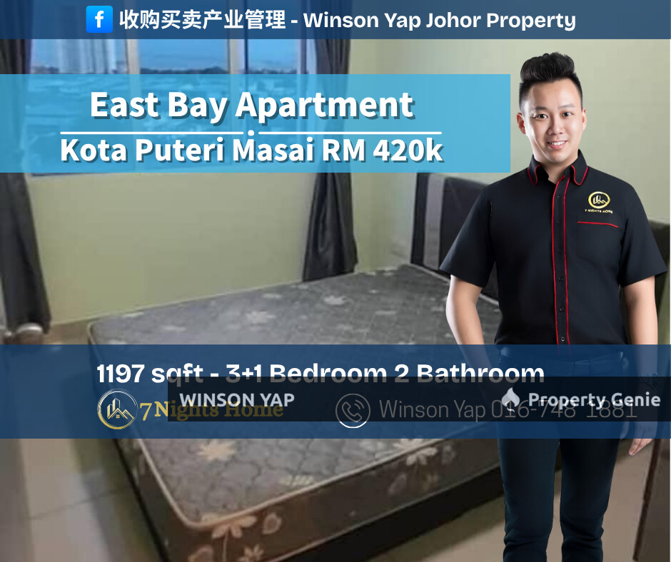 East Bay Apartment Kota Puteri Masai Can Full Loan Corner Lot Freehold