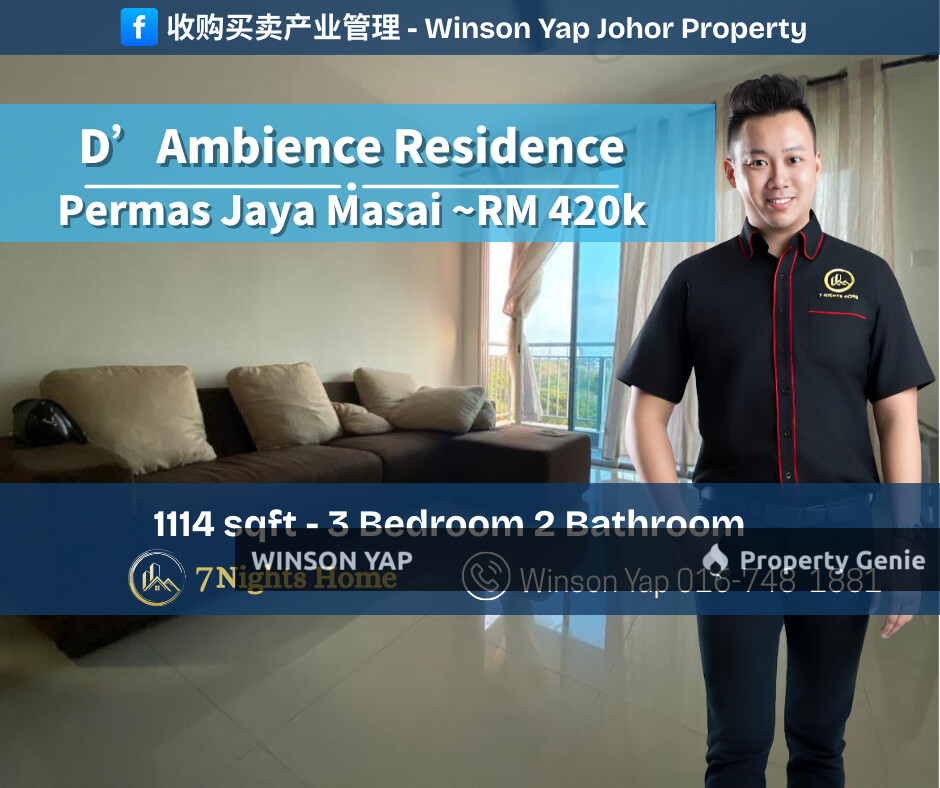 D'Ambience Residence Permas Jaya Masai Johor Partial Furnished Corner