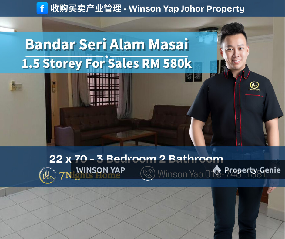 1.5 Storey House Bandar Seri Alam Masai Freehold Non Bumi Lot Extented