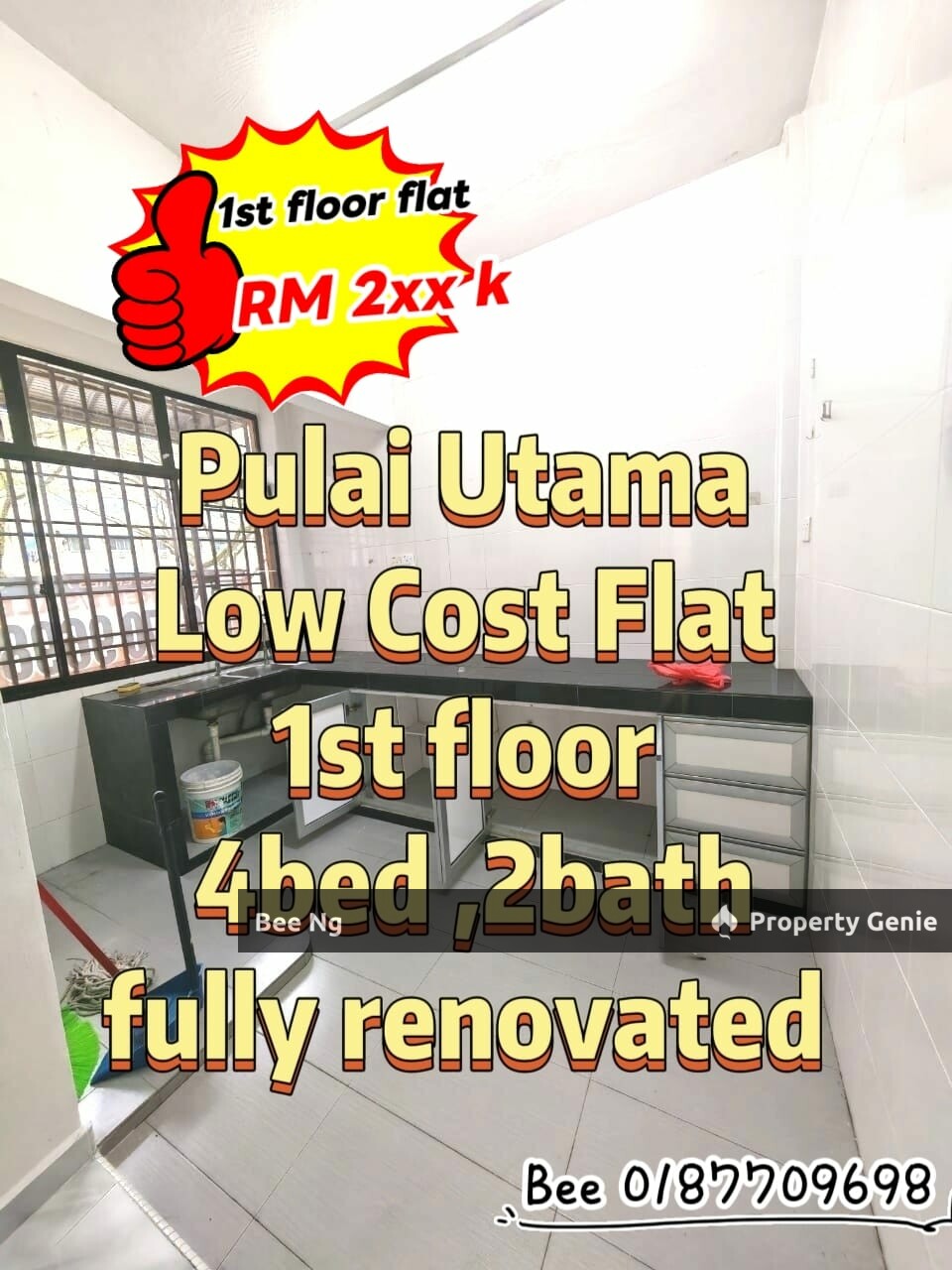 Pulai Utama / Low Cost Flat / Tingkat Pertama / Fully Renovate / Super Value