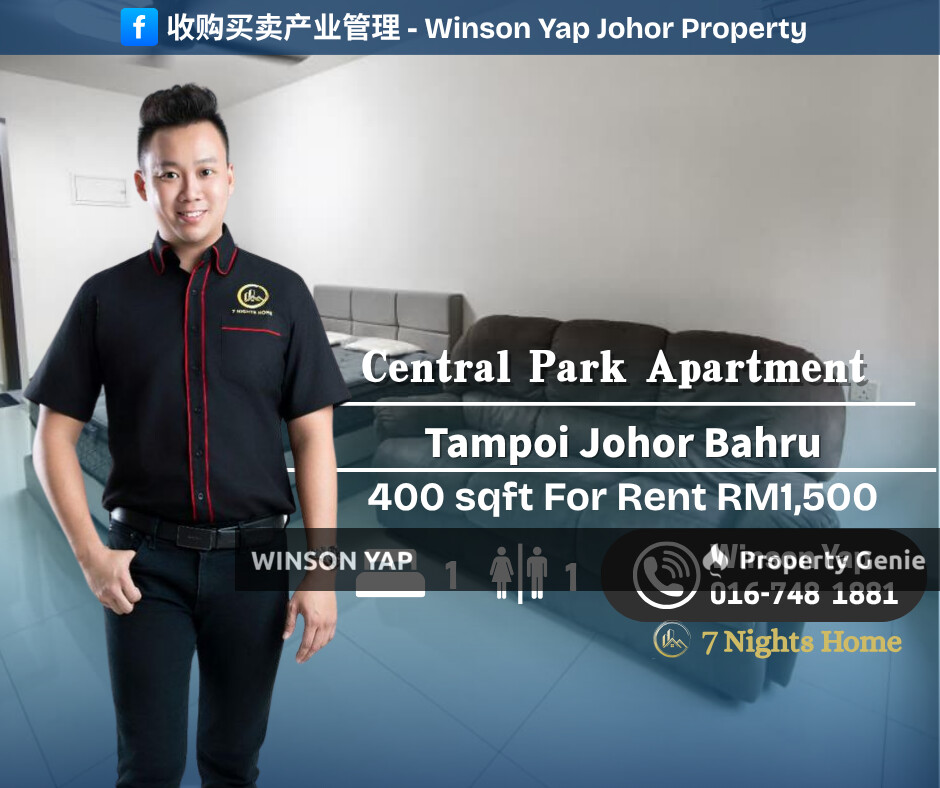 Central Park Apartment Tampoi Garden View Fully Furnished Low Floor