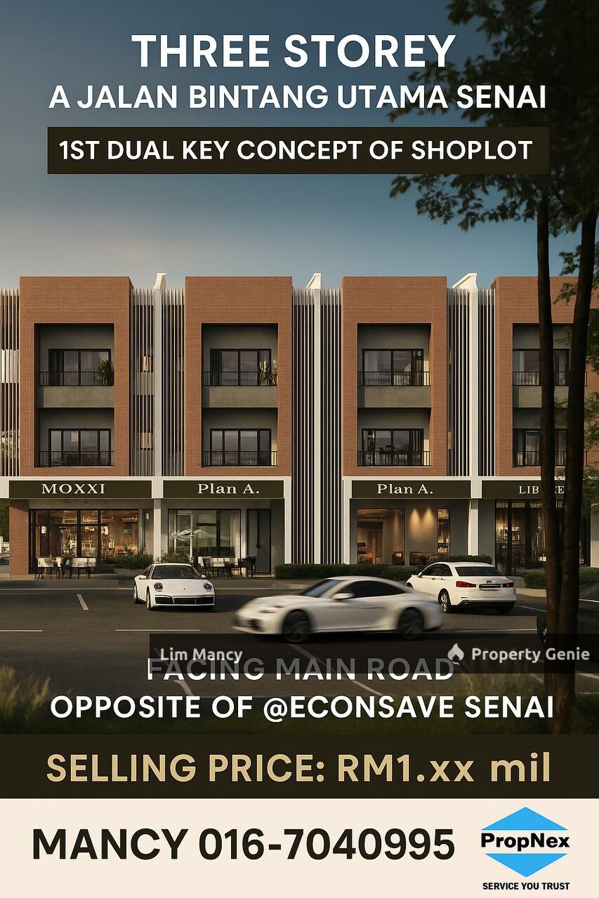 Senai Bintang Utama Three Storey Shoplot with Dual Keys Concept @Senai Utama