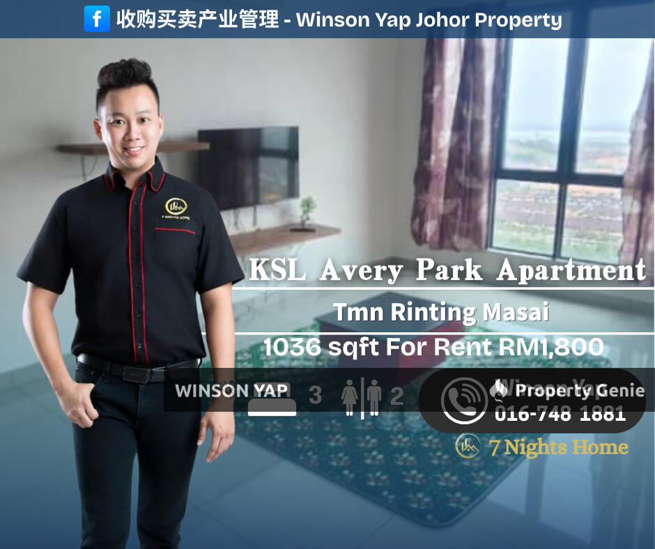 KSL Avery Park Tmn Rinting Masai Fully Furnish High Floor Have Tenant